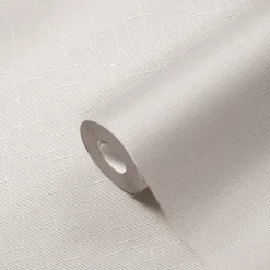 Discount GoodHome Papier peint à peindre vinyle intissé texturé blanc L. 2500 x l. 106 cm Laurus