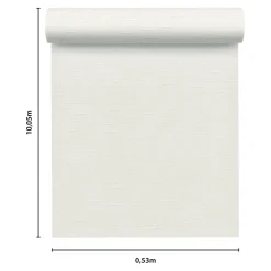 Discount GoodHome Papier peint à peindre vinyle intissé texturé blanc L. 2500 x l. 106 cm Laurus