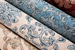 Sale Edem Papier peint baroque 6001-95 Papier peint intissé gaufré avec des ornements scintillant turquoise argent pétrole