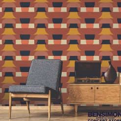 Discount Lutece Papier peint Bensimon vinyle intissé déco seventies Noisette