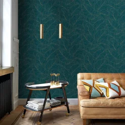 Grandeco Papier peint expansé vinyle sur intissé Isa vert L.1005 x l.53 cm* Papier Peint Pour Couloir|Papier Peint