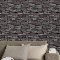 Sale Papier peint imitation brique Arrou ardoise