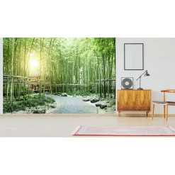 Discount Scenolia Papier peint intissé BAMBOUS VERTS zen 400 x 270 cm (LxH) - Tapisserie murale panoramique XXL, Made in France par