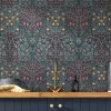 William Morris Papier peint intissé Blackthorn navy imprimé nature vert L.1000 x l.52cm* Papier Peint Pour Couloir