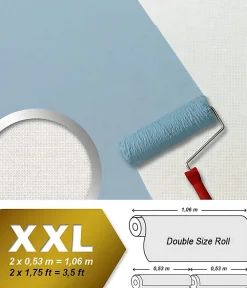Online Edem Papier peint intissé blanc à peindre texturé 80375BR60 décorative aspect canevas double
