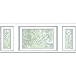 Plage Papier peint intissé décoratif, motif feuille tropicale, jungle, imitation boiseries, 75 cm X 200 cm* Papier Peint Art Déco