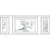 Plage Papier peint intissé décoratif, motif oeuvre d'art arbre, imitation boiseries, 75 cm X 200 cm* Papier Peint Art Déco