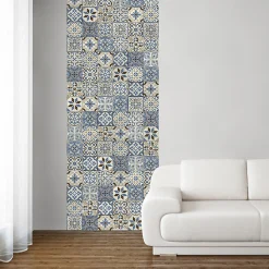 Plage Papier peint intissé décoratif unique, style carreaux de ciment chic, 96 cm X 250 cm, look typique et élégant* Papier Peint Art Déco
