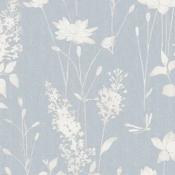 Hot Laura Ashley Papier peint intissé Dragonfly garden imprimé fleurs bleu L.1000 x l.52cm