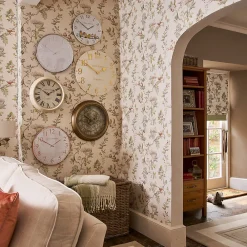 Laura Ashley Papier peint intissé Elderwood imprimé fleurs beige L.1000 x l.52cm* Papier Peint Pour Chambre|Papier Peint
