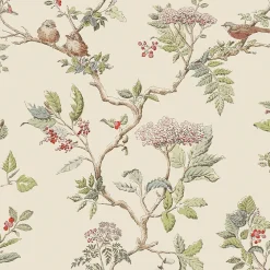 Laura Ashley Papier peint intissé Elderwood imprimé fleurs beige L.1000 x l.52cm* Papier Peint Pour Chambre|Papier Peint
