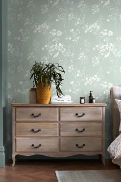 Best Next Papier peint intissé feuillage romantique