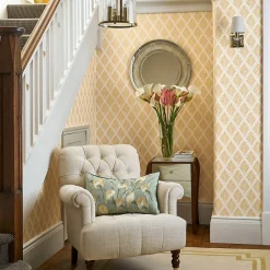 Laura Ashley Papier peint intissé Florin imprimé géométrique or L.1000 x l.52cm* Papier Peint Art Déco