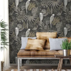 Clearance GoodHome Papier peint Intissé Roite or et tabac