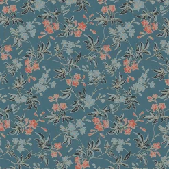 Best Lutece Papier peint intissé Heritage fleurs bleu, or, rouge l.1005 x l.53cm Lutèce