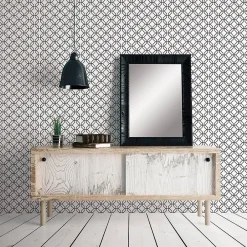 Hot Lutece Papier peint intissé Jardin Secret mat et satiné hexagone blanc, noir l.1000 x l.53 cm