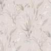 Hot Lutece Papier peint intissé Jardin Secret mat et satiné plantes, fleurs, botanique beige, vieux rose l.1000 x l.53 cm