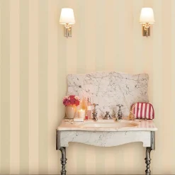 New Laura Ashley Papier peint intissé Lille perlescent stripe imprimé rayures beige L.1000 x l.52cm