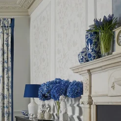Laura Ashley Papier peint intissé Oriental garden blanc L.1000 x l.52cm* Papier Peint Naturel Et Tropical