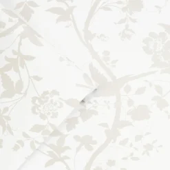 Laura Ashley Papier peint intissé Oriental garden blanc L.1000 x l.52cm* Papier Peint Naturel Et Tropical