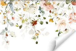 Best Muralo Papier Peint Intissé Photo Pour Salon FLEURS Colorées Feuilles Plantes Nature 405cm x 270cm