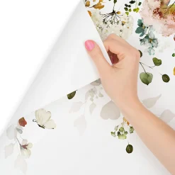 Sale Muralo Papier Peint Intissé Photo Pour Salon FLEURS Colorées Feuilles Plantes Nature 270cm x 180cm