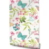 Best Muralo Papier Peint Intissé Pour La Chambre PAPILLONS Colorés Feuilles Fleurs