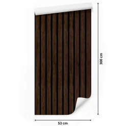 Discount Muralo Papier Peint Intissé Pour Salon PLANCHES Lamelles Bois Imitation 3D 53cm x 300cm