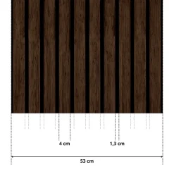 Discount Muralo Papier Peint Intissé Pour Salon PLANCHES Lamelles Bois Imitation 3D 53cm x 300cm