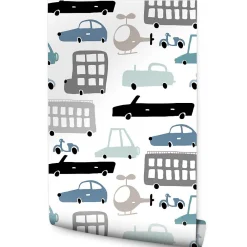 Best Muralo Papier Peint Intissé Pour Chambre d'Enfant Voitures Colorées