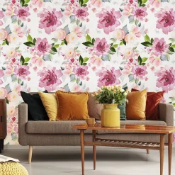 Discount Muralo Papier Peint Intissé Pour La Chambre FLEURS Pivoines Colorées Plantes Nature