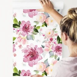 Discount Muralo Papier Peint Intissé Pour La Chambre FLEURS Pivoines Colorées Plantes Nature