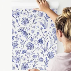Discount Muralo Papier Peint Intissé Pour Chambre FLEURS Feuilles Plantes Nature