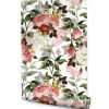 Discount Muralo Papier Peint Intissé Pour Salon FLEURS Colorées Feuilles Nature