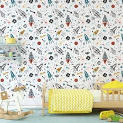 Best Muralo Papier Peint Intissé Pour Chambre D'Enfant ESPACE Fusées Galaxie