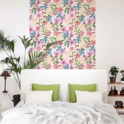 Ambiance Sticker Papier peint intissé pré-encollé - FLEURS ET MOINEAUX - 1 rouleau de 300x60cm* Papier Peint Fleuri