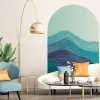 Ambiance Sticker Papier peint intissé pré-encollé fresques géantes - ARCHE VAGUES ABSTRAITES EN OCÉAN - 85x60cm* Papier Peint Géométrique