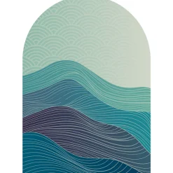 Ambiance Sticker Papier peint intissé pré-encollé fresques géantes - ARCHE VAGUES ABSTRAITES EN OCÉAN - 85x60cm* Papier Peint Géométrique