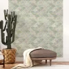 Ambiance Sticker Papier peint intissé pré-encollé - ORNEMENTS CHIC VERT - 1 rouleau de 300x60cm* Papier Peint Art Déco|Papier Peint Pour Salon