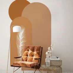 Ambiance Sticker Papier peint intissé pré-encollé fresques géantes - ARCHES ET PLUME DU DÉSERT - 100x60cm* Papier Peint Art Déco