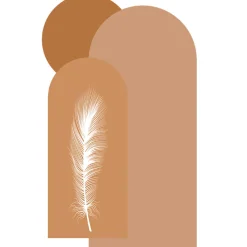 Ambiance Sticker Papier peint intissé pré-encollé fresques géantes - ARCHES ET PLUME DU DÉSERT - 100x60cm* Papier Peint Art Déco