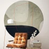 Online Ambiance Sticker Papier peint intissé pré-encollé fresques géantes - FRESQUE ABSTRAITE LIGNE ORANGE - 90x90cm