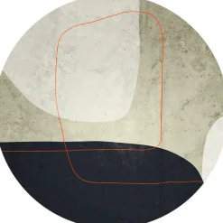 Online Ambiance Sticker Papier peint intissé pré-encollé fresques géantes - FRESQUE ABSTRAITE LIGNE ORANGE - 90x90cm