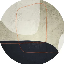 Online Ambiance Sticker Papier peint intissé pré-encollé fresques géantes - FRESQUE ABSTRAITE LIGNE ORANGE - 90x90cm