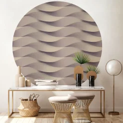 Ambiance Sticker Papier peint intissé pré-encollé fresques géantes - FRESQUE DESIGN VAGUES D'ILLUSION - 90x90cm