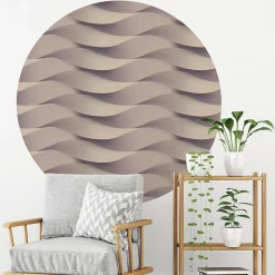 Ambiance Sticker Papier peint intissé pré-encollé fresques géantes - FRESQUE DESIGN VAGUES D'ILLUSION - 60x60cm* Papier Peint Art Déco