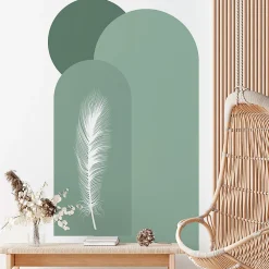 Outlet Ambiance Sticker Papier peint intissé pré-encollé fresques géantes - ARCHES ET PLUME DE LA JUNGLE - 150x90cm