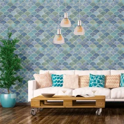 Ambiance Sticker Papier peint intissé pré-encollé - ORNEMENTS CHIC OCEAN - 1 rouleau de 300x60cm