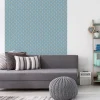 Ambiance Sticker Papier peint intissé pré-encollé - ART DÉCO BLEU CLAIRE ÉVENTAIL - 1 rouleau de 300x60cm* Papier Peint Art Déco