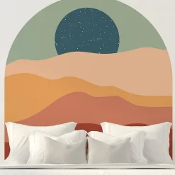 Sale Ambiance Sticker Papier peint intissé pré-encollé fresques géantes - DUNE ET ÉTOILES - 60x60cm
